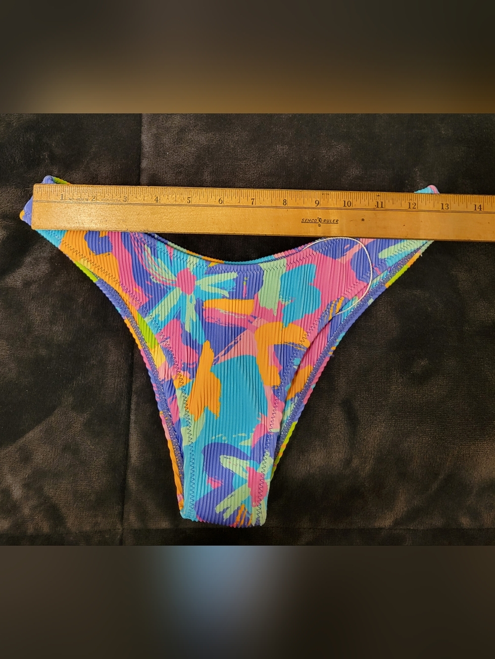 Honey Swim Multicolor Ribbed Triangle Bikini Set - Picture 6 of 7